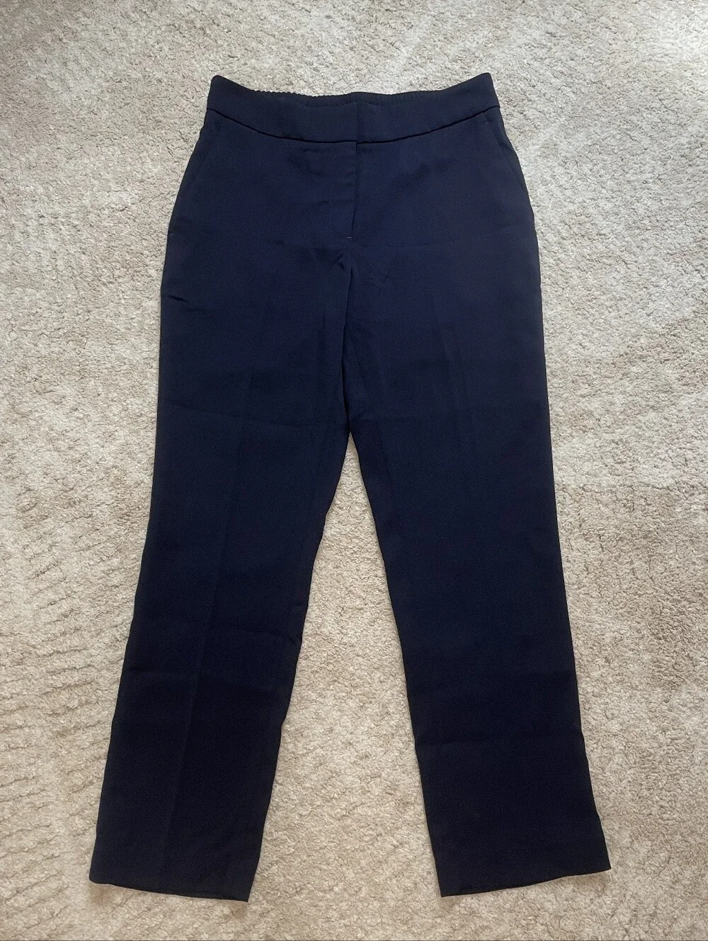 Quince NWT Navy Straight-Leg Tailored Trousers Size 10